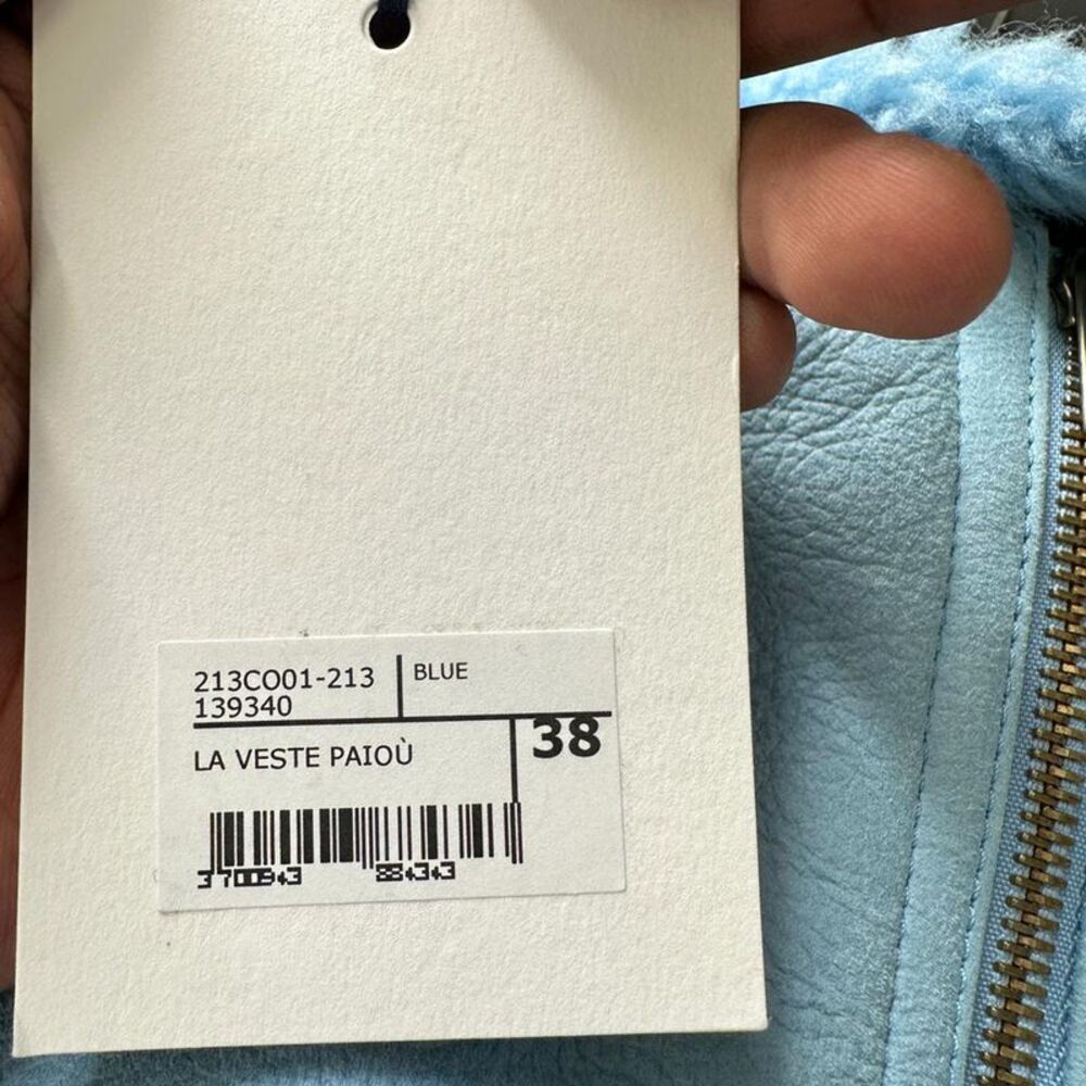 Jacquemus La Veste Paioù Cropped Jacket in Blue Lamb Leather - Picture 12 of 12
